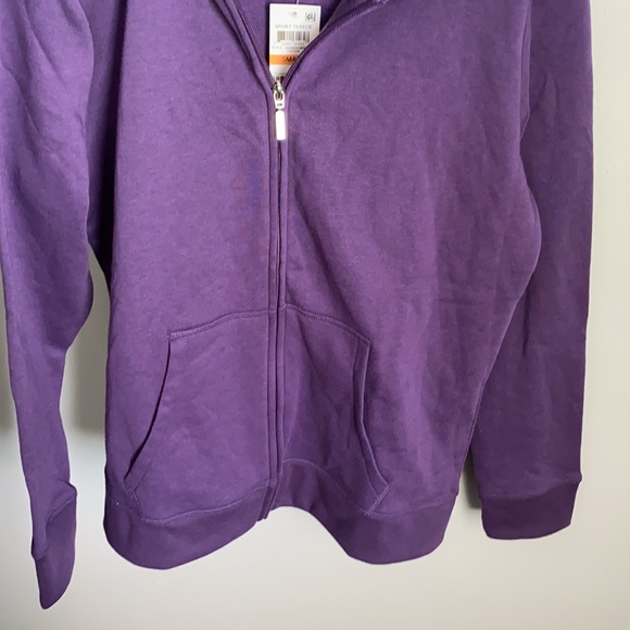 NWT! Karen Scott Ladies Purple Fleece Zip Up - Picture 2 of 5